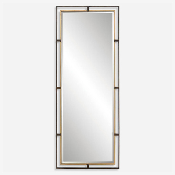 Carrizo Tall Bronze & Gold Mirror Mid-Century Modern style Wall Mirror Decor