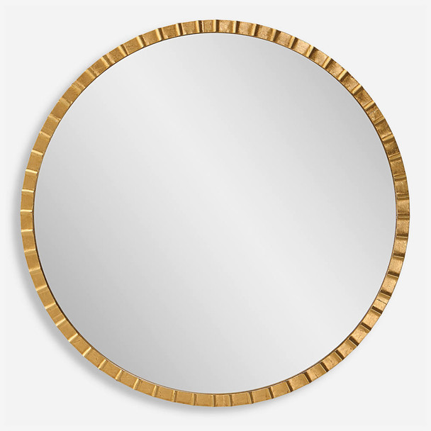 Dandridge Gold Round Mirror Industrial style Wall Mirror Decor