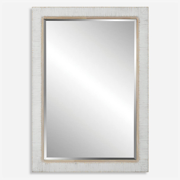 Cape Whitewashed Rattan Mirror Coastal style Wall Mirror Decor