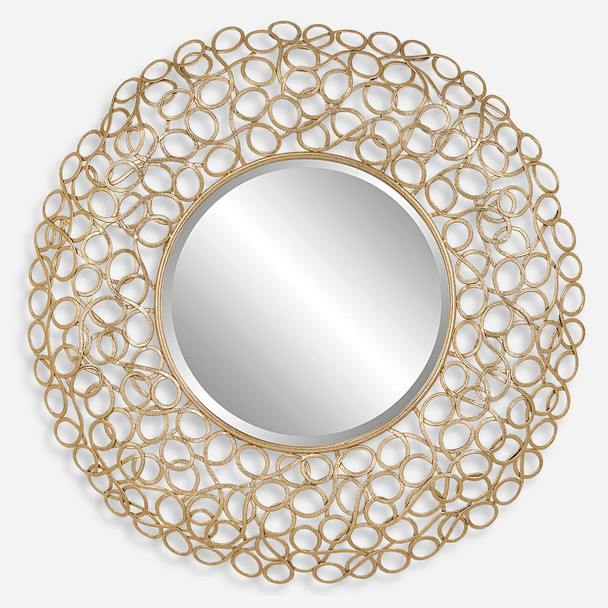Swirl Round Gold Mirror Contemporary style Wall Mirror Decor