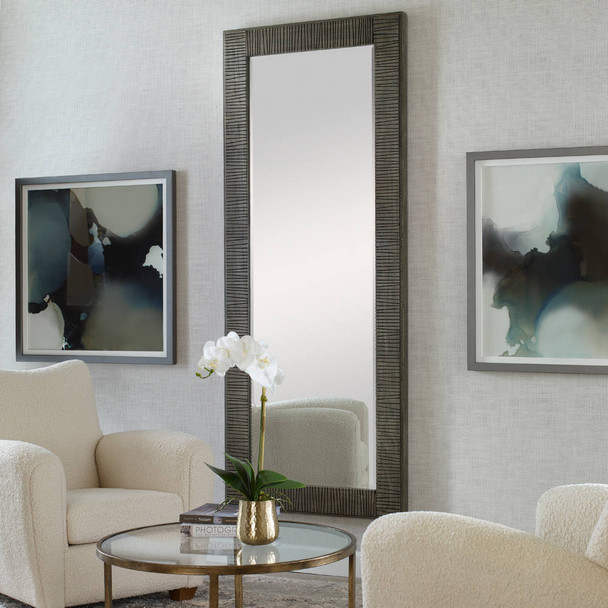 Figaro Oversized Wooden Mirror - Size: 207H x 85W x 5D (cm) - Mid-Century Modern style