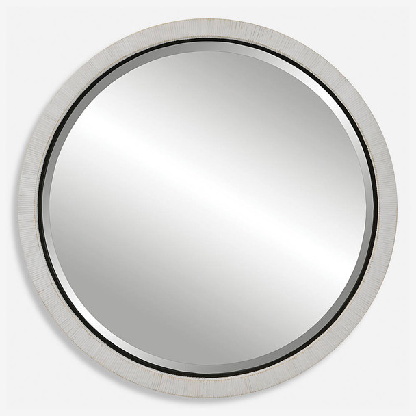 Granada Whitewash Round Mirror Contemporary style Wall Mirror Decor