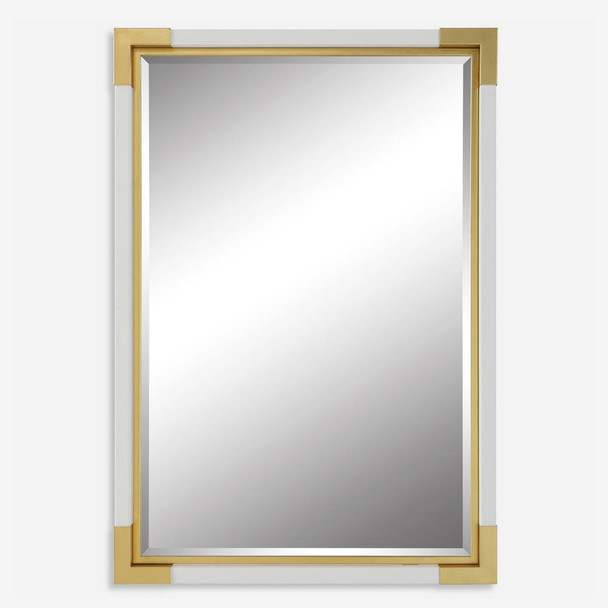 Malik White & Gold Mirror Traditional style Wall Mirror Decor Malik White & Gold Mirror Traditional style Wall Mirror Decor