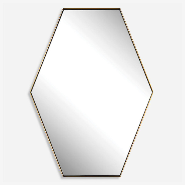 Ankara Brass Hexagon Mirror Contemporary style Wall Mirror Decor