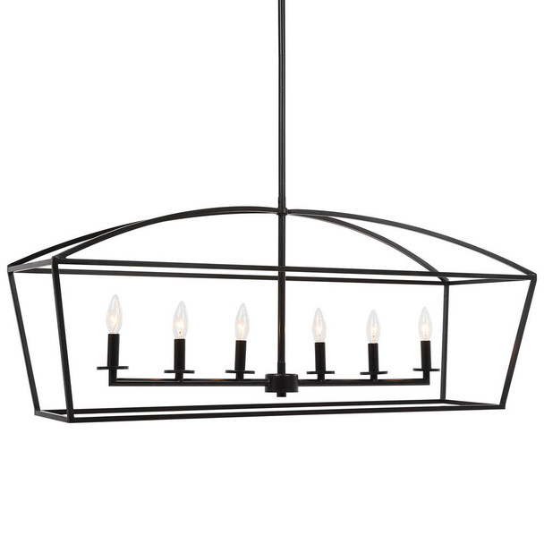 Clayton 6 Light Linear Chandelier Contemporary style Chandelier Decor