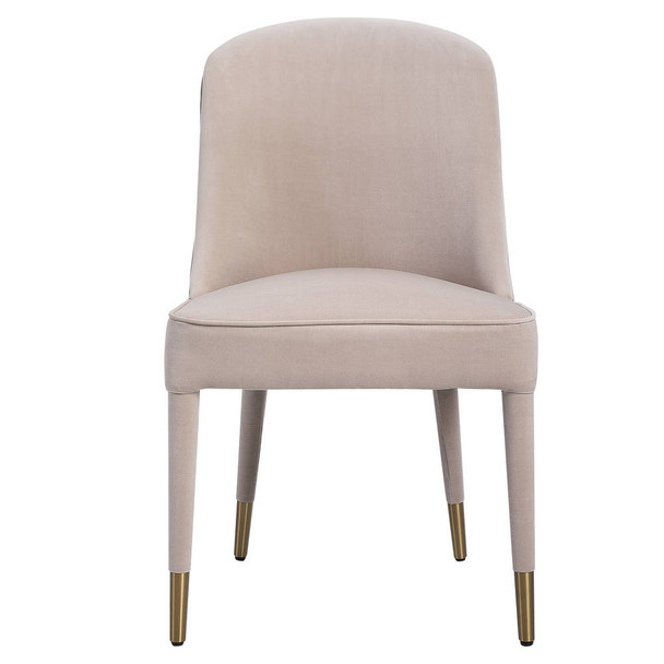 Brie Armless Chair - Champagne Set Of 2 Contemporary style Accent Chair Decor