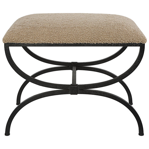 Hacienda Plush Latte Small Bench Mid-Century Modern style Bench Decor