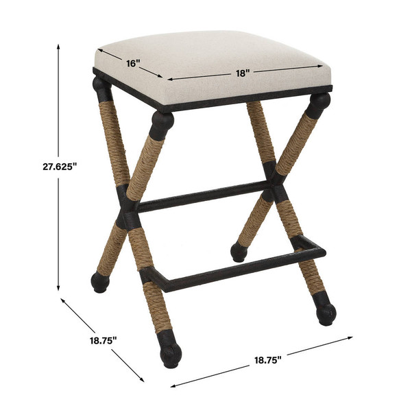 Firth Rustic Oatmeal Counter Stool - Melbourne, Sydney, Brisbane delivery