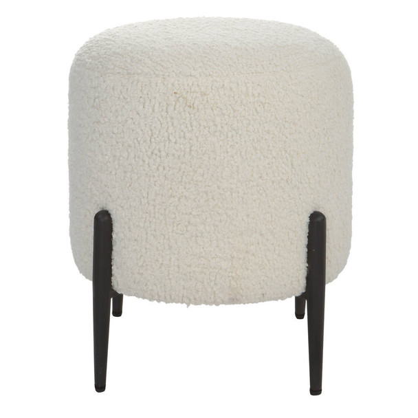 Arles White Shearling Ottoman Contemporary style Ottoman Decor
