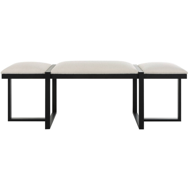 Triple Cloud Modern Upholstered Bench Contemporary style Accent Chair Decor