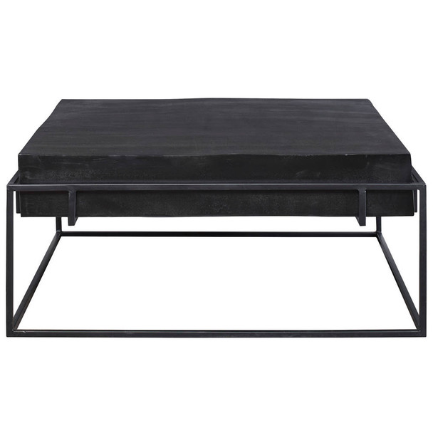 Telone Modern Black Coffee Table Mid-Century Modern style Accent Table Decor