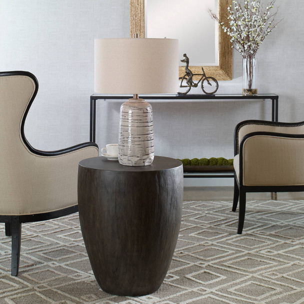 Lark Minimalist Wooden End Table - Size: 61H x 51W x 51D (cm) - Mid-Century Modern style