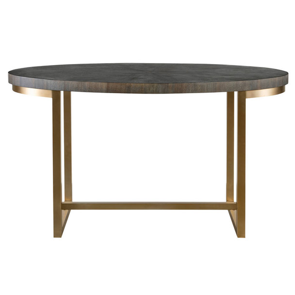 Taja Walnut Oval Desk Coastal style Accent Table Decor