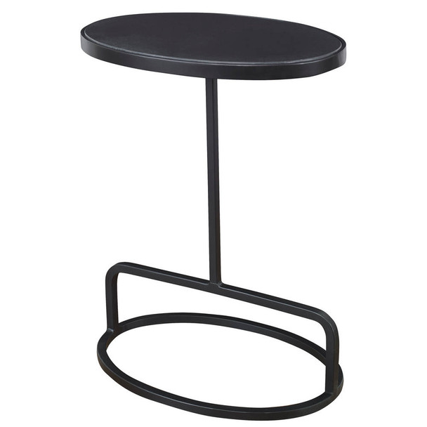 Jessenia Black Marble Accent Table Mediterranean style Accent Table Decor