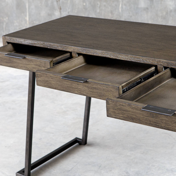 Comrade Natural Wood Desk - Discount Mid-Century Modern style Accent Tables