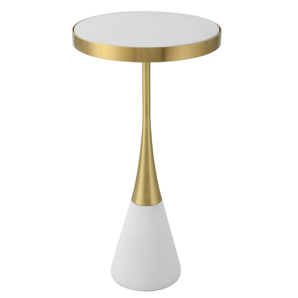Apex White Concrete Accent Table Contemporary style Accent Table Decor