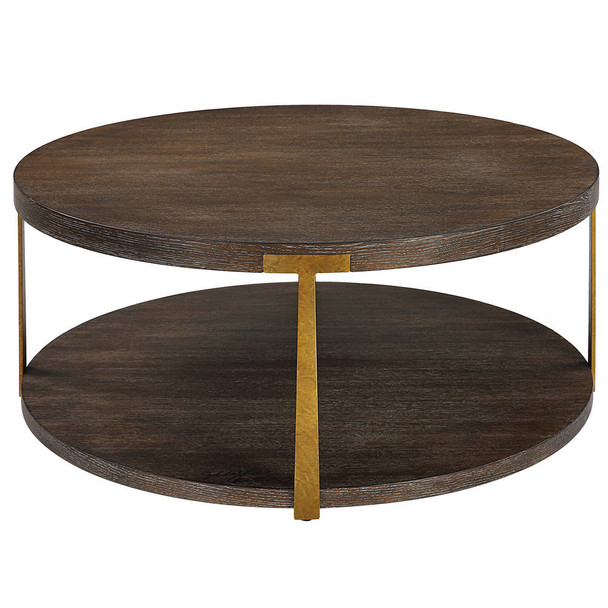 Palisade Round Wood Coffee Table - Cairns, Darwin Mid-Century Modern style Accent Tables