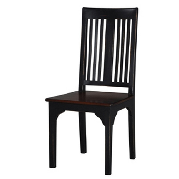 Eton Dining Chair - Black Antique / Aged Honey Mahogany - Size: 103H x 48W x 53D (cm) - Craftsman style