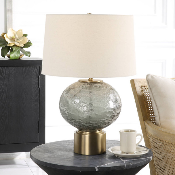 Lunia Gray Glass Table Lamp - Size: 64H x 43W x 43D (cm) - Mid-Century Modern style