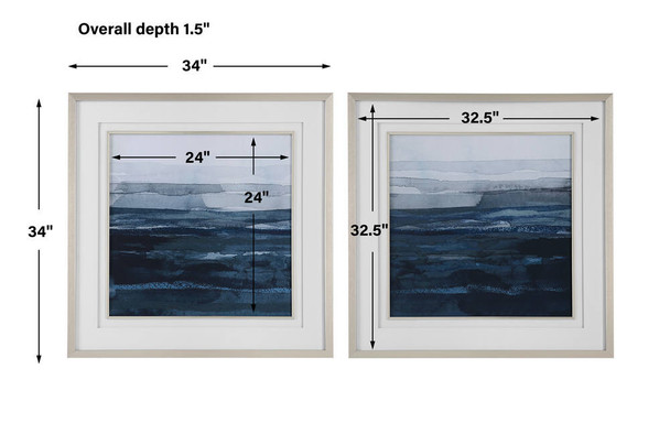 Rising Blue Abstract Framed Prints - Set/2 - Australia wide delivery