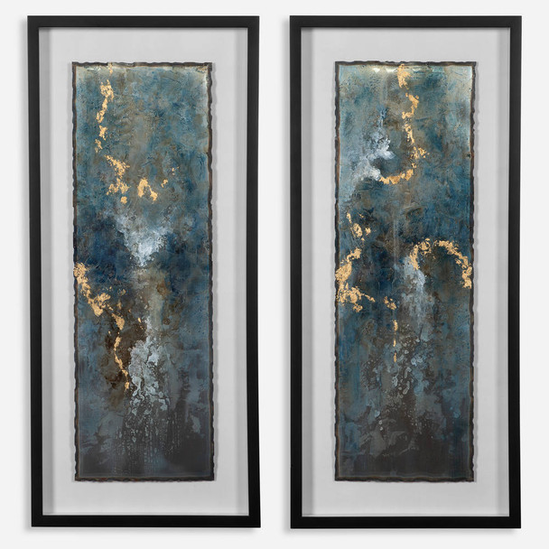 Glimmering Agate Abstract Prints - S/2 Contemporary style Print Decor Glimmering Agate Abstract Prints - S/2 Contemporary style Print Decor