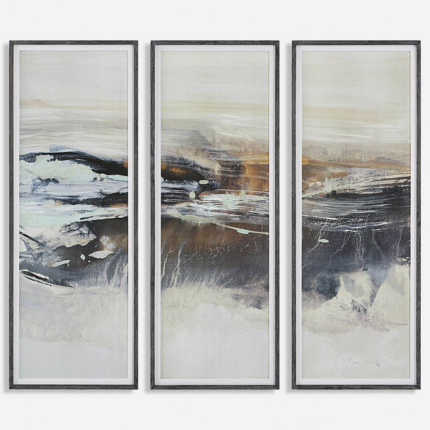 Graphite Horizon Framed Prints - Set/3 Contemporary style Print Decor