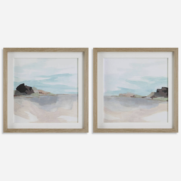 Glacial Coast Framed Prints - Set/2 Coastal style Print Decor