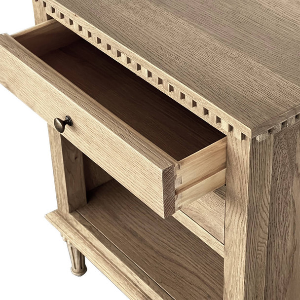 Marie Open Bedside Table - Weathered Oak - Melbourne, Sydney, Brisbane Hamptons style Bedroom furniture