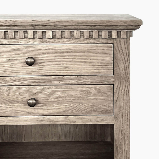 Marie Open Bedside Table - Weathered Oak - Hobart, Launceston, Perth Hamptons style Bedroom furniture