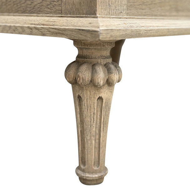 Marie Open Bedside Table Medium - Weathered Oak - Hamptons & French Provincial style