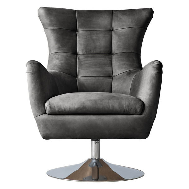 Genoa Swivel Chair - Antique Charcoal Leather - Gallery Direct Bristol 229197