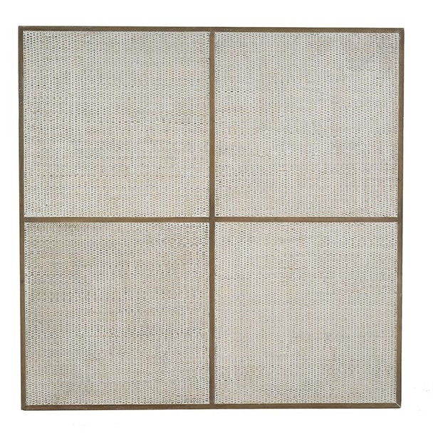 Finsbury Square Coffee Table - True White / Rattan White Wash - Discount Mid-Century Modern style Living Room furniture