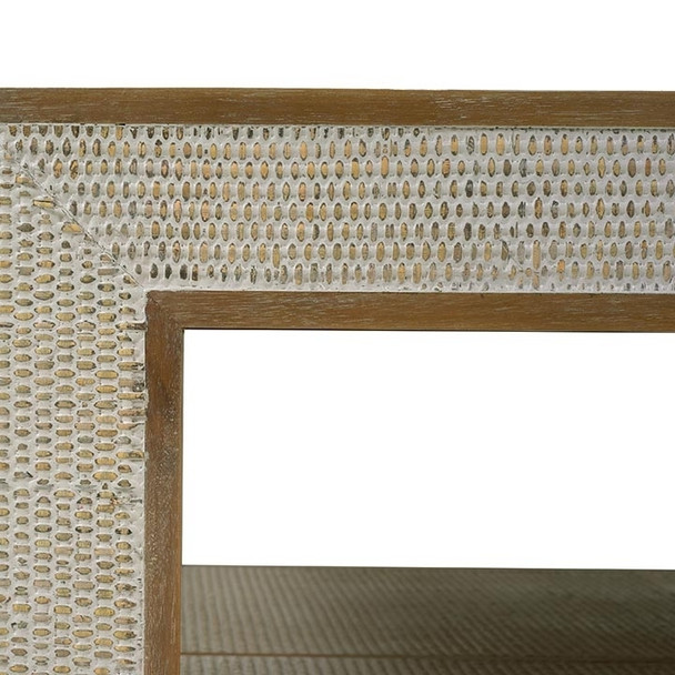 Finsbury Square Coffee Table - True White / Rattan White Wash