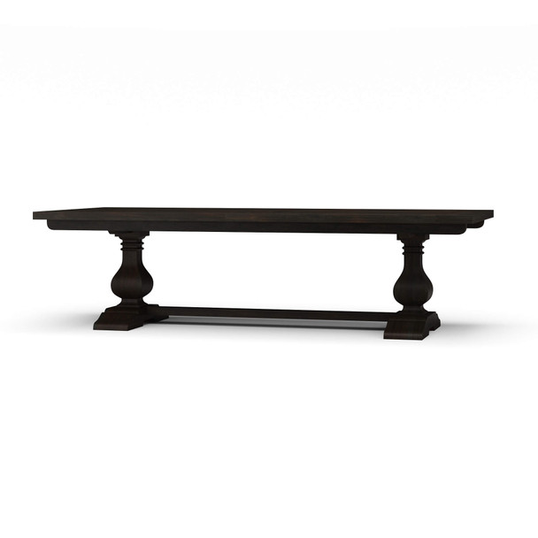 Provincial Trestle Dining Table 270cm - Black Wash - Size: 76H x 275W x 120D (cm) - French Provincial style