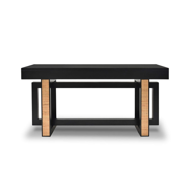Belgravia Desk w/ Rattan - Batavia Black / Rattan Natural - Cairns, Darwin Contemporary style Office & Study furniture