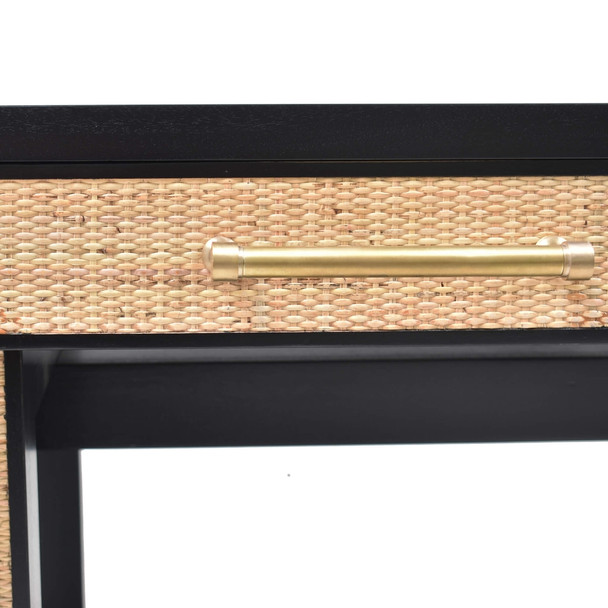Belgravia Desk w/ Rattan - Batavia Black / Rattan Natural