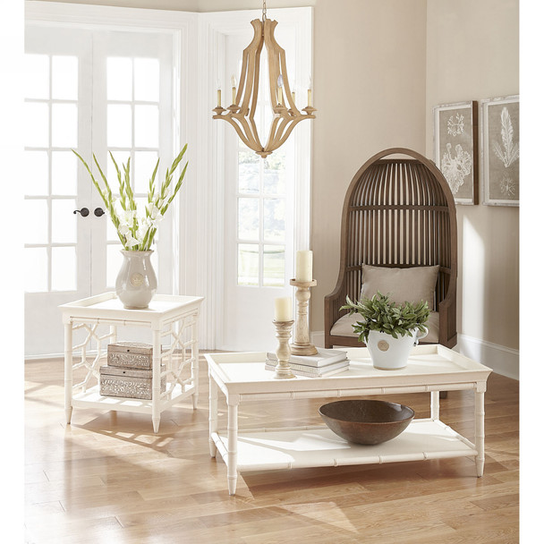 Grosvenor End Table - True White - Hand made Gustavian style Living Room furniture