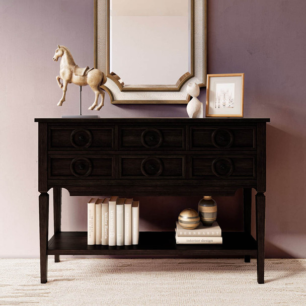 Orleans Console Table - Black Wash - Solid Timber Mid-Century Modern style Living Room furniture