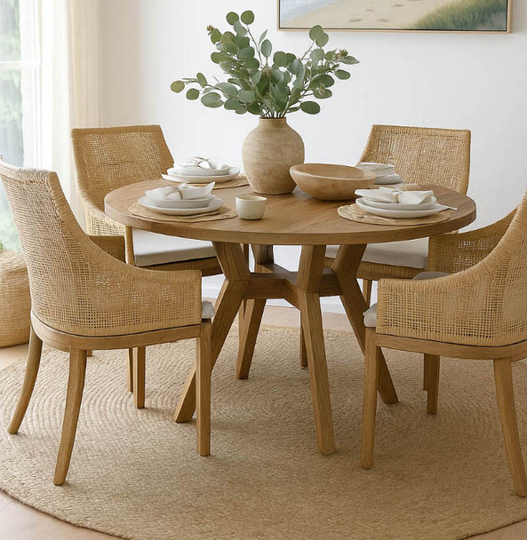 Cuban Rattan Dining Chair - Natural - Coastal style