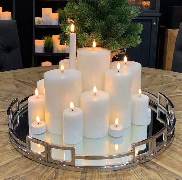 Uyuni LED Flameless Pillar Candle - Nordic White 