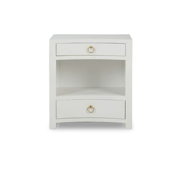 Mornington Open Shelf Linen Wrapped Bedside - Hand made Art Deco style Bedroom furniture