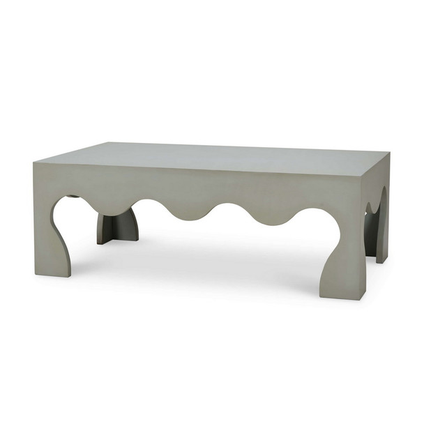Chloe Scalloped Coffee Table - Size: 46H x 132W x 76D (cm) - Boho Chic style