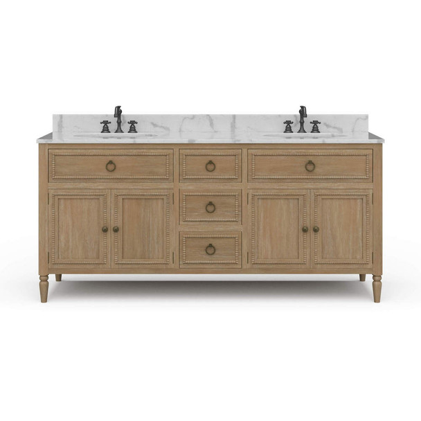 Cholet Double Vanity w/ Sink & Marble Top - Solid Timber Traditional style Bathroom & Laundry furniture