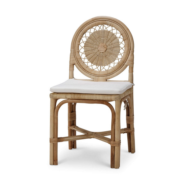Oceana Rattan Dining Chair - Size: 92H x 45W x 50D (cm) - Coastal style
