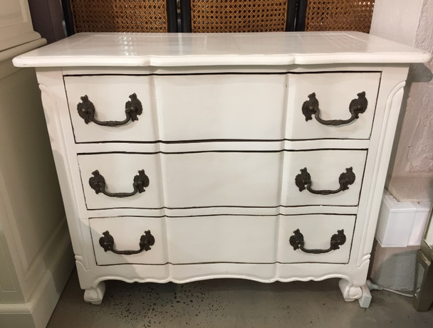 Provence 3 Drawer Dresser Medium - White Light Distressed - Solid Timber French Provincial style Bedroom furniture