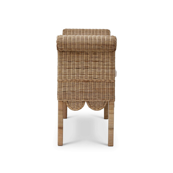 Newport Scalloped Rattan Bench - Melbourne, Sydney, Brisbane Coastal style Bedroom furniture