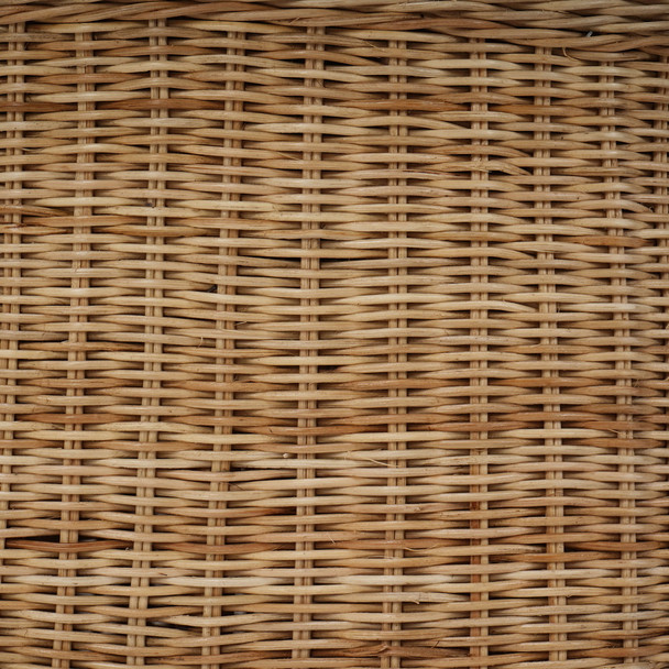Newport Scalloped Rattan Round Small Ottoman w/ Cushion - Melbourne, Sydney, Brisbane Coastal style Living Room furniture