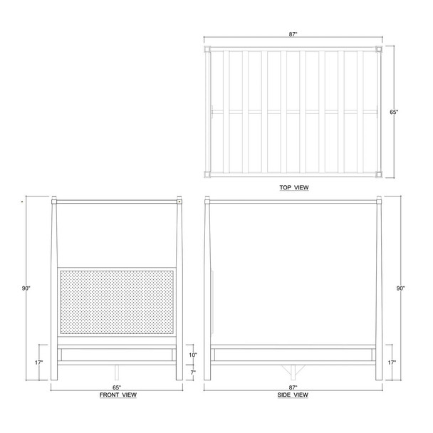 Luna Canopy Bed Queen - Hobart, Launceston, Perth Mid-Century Modern style Bedroom furniture