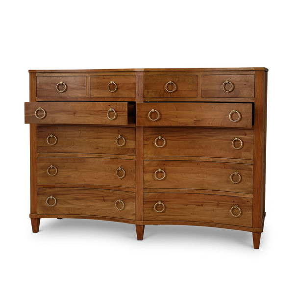 Bow 12 Drawer Dresser - Solid Timber Mid-Century Modern style Bedroom furniture