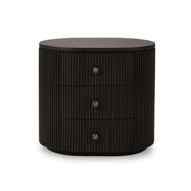 Kraton Oval Bedside Table - Solid Timber Mid-Century Modern style Bedroom furniture